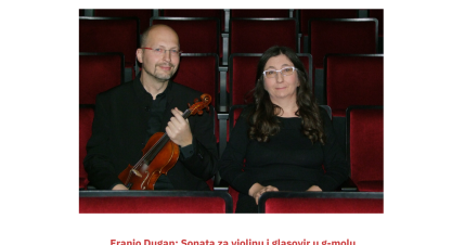 Koncert klasične glazbe: ANĐELKO KRPAN, violina i NADA MAJNARIĆ, glasovir